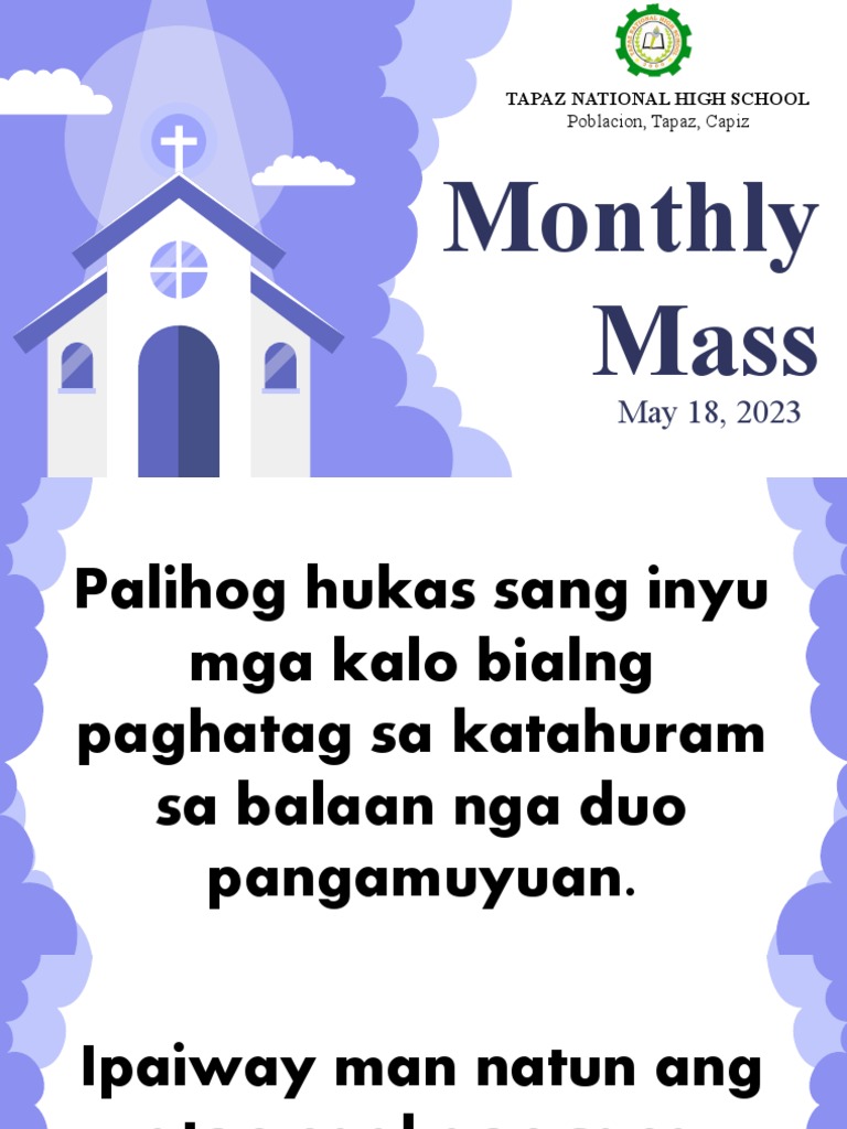 Monthly Mass May 18, 2023 PDF God The Father Mass (Liturgy)