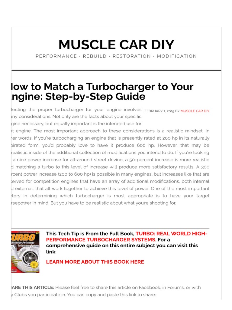 Turbocharger Matching PDF Turbocharger Engines