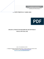 REPORTE TEMÁTICO N.º 24/2021-2022: Análisis Al Proyecto de Equilibrio Del Sector Público para El Año Fiscal 2022