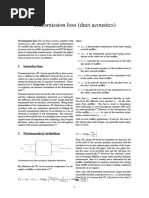 Transmission Loss (Duct Acoustics)