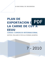 Plan de Exportacion de La Carne de Cuy A Eeuu