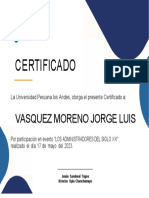 Diploma laboral moderno azul y naranja