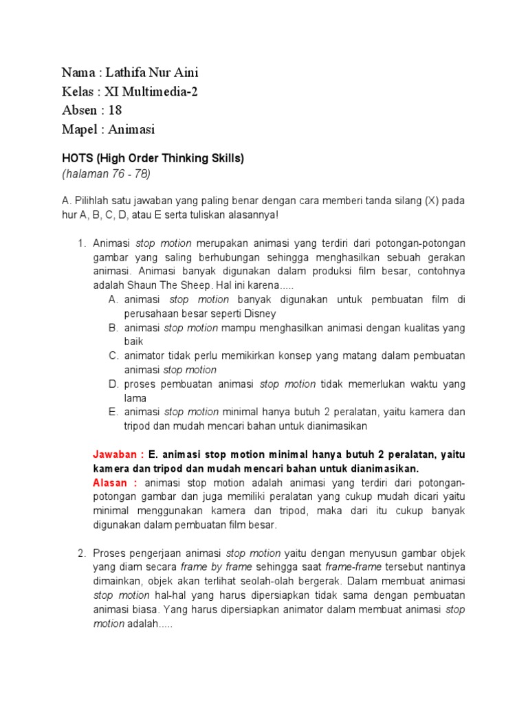 Proses dan Jenis Animasi Stop Motion | PDF | Komputer | Teknologi ...