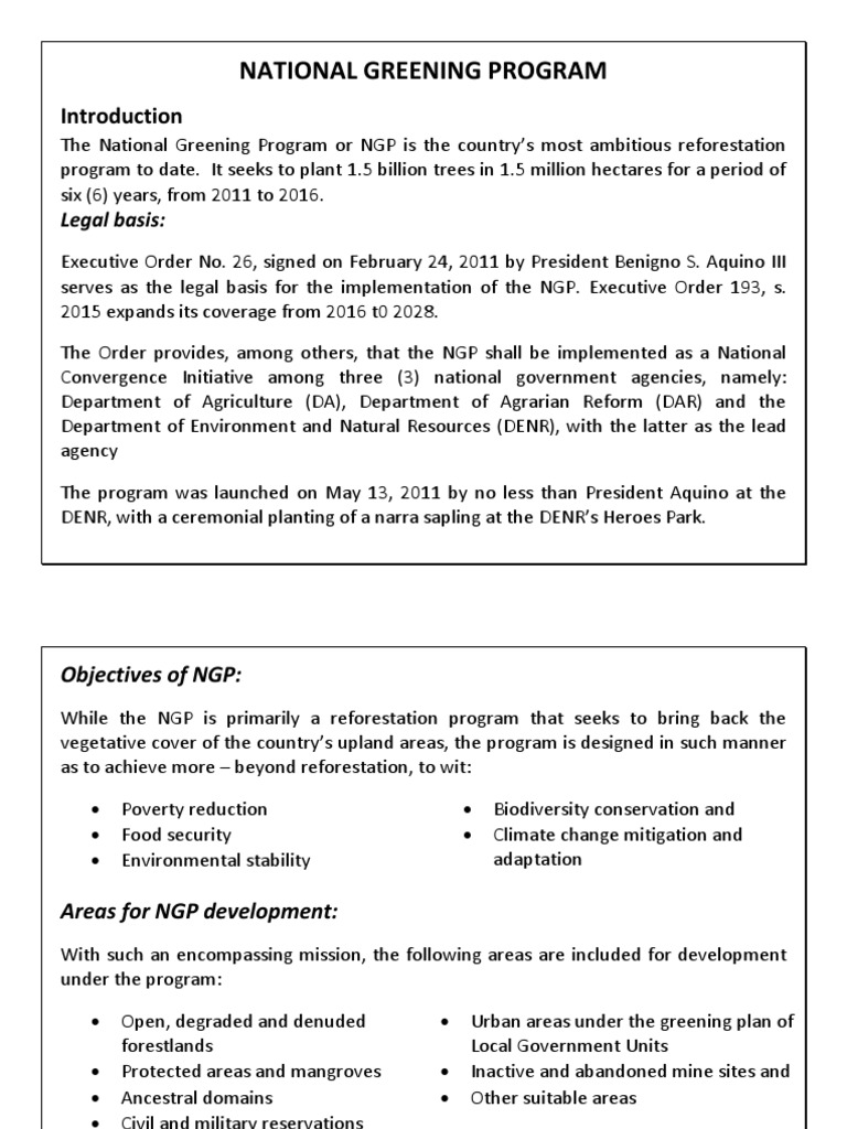 DENR Program NGPas of December2018 | PDF