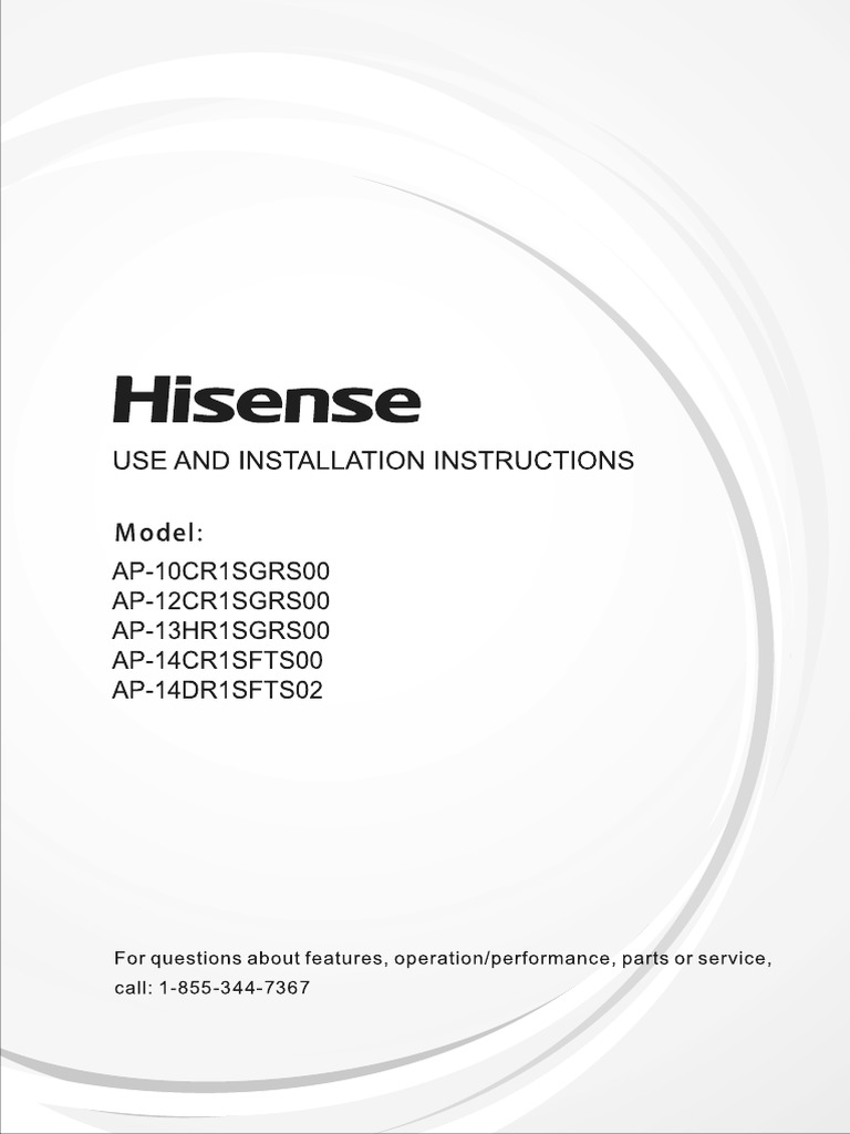 Hisense AP Portable AC Manual PDF