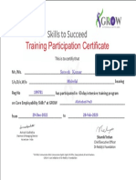 Participation Certificate-Sateesh Kumar