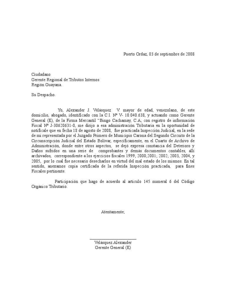 Carta Al Seniat