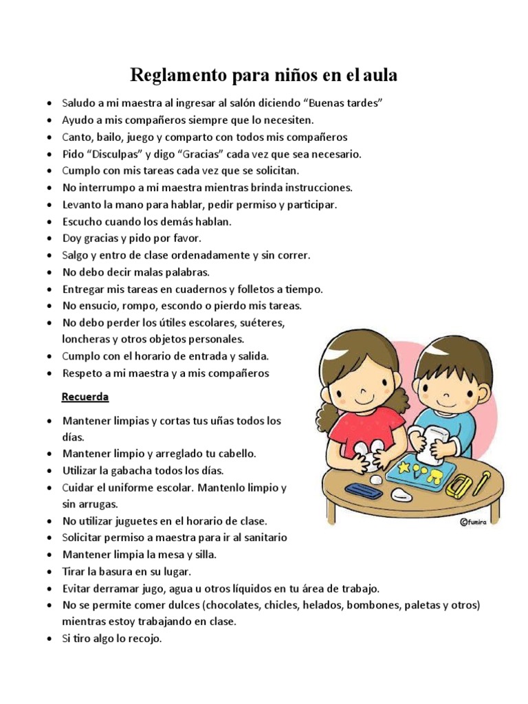 Reglamento para Niños y Padres Preescolar | PDF | Relaciones personales,  crianza y desarrollo personal, image size:768x1024