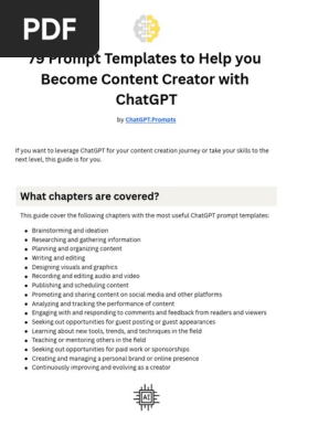 79 Prompt Templates to Become a Content Creators