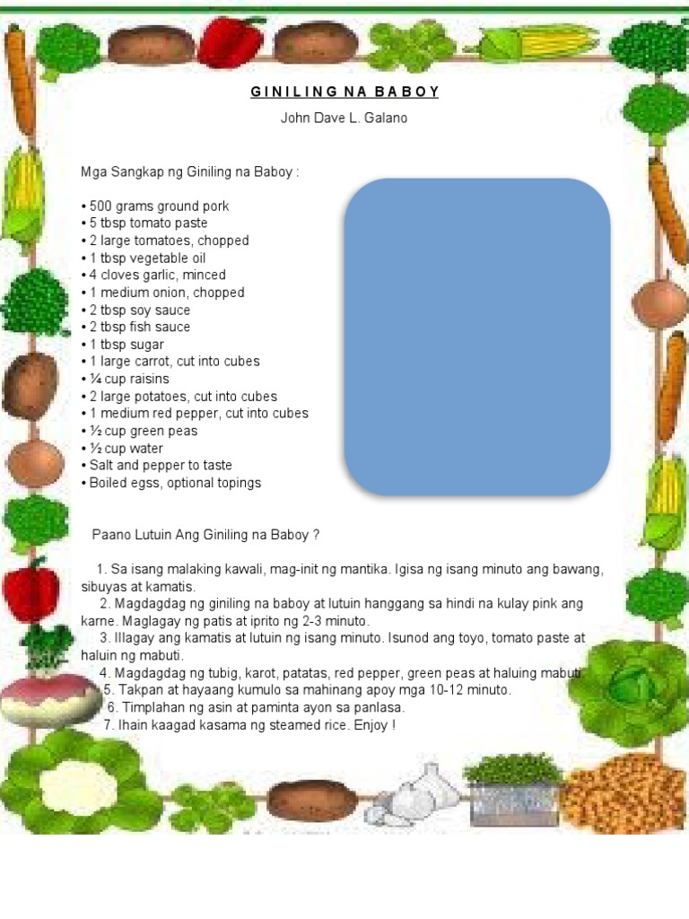 Giniling Na Baboy | PDF
