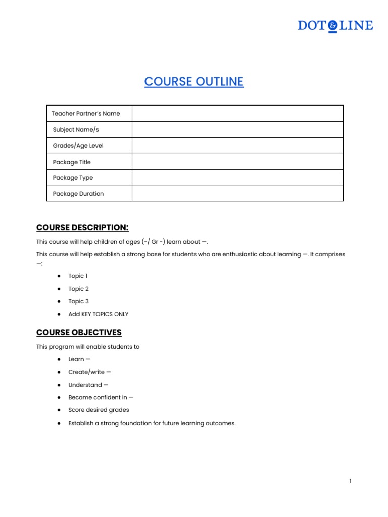 Standardised Course Outline Template | PDF | Cognition | Cognitive Science