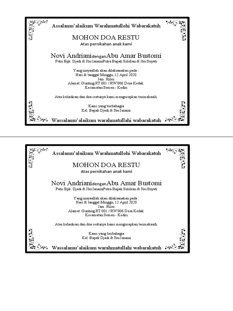 Kartu-Ucapan-nikah | PDF