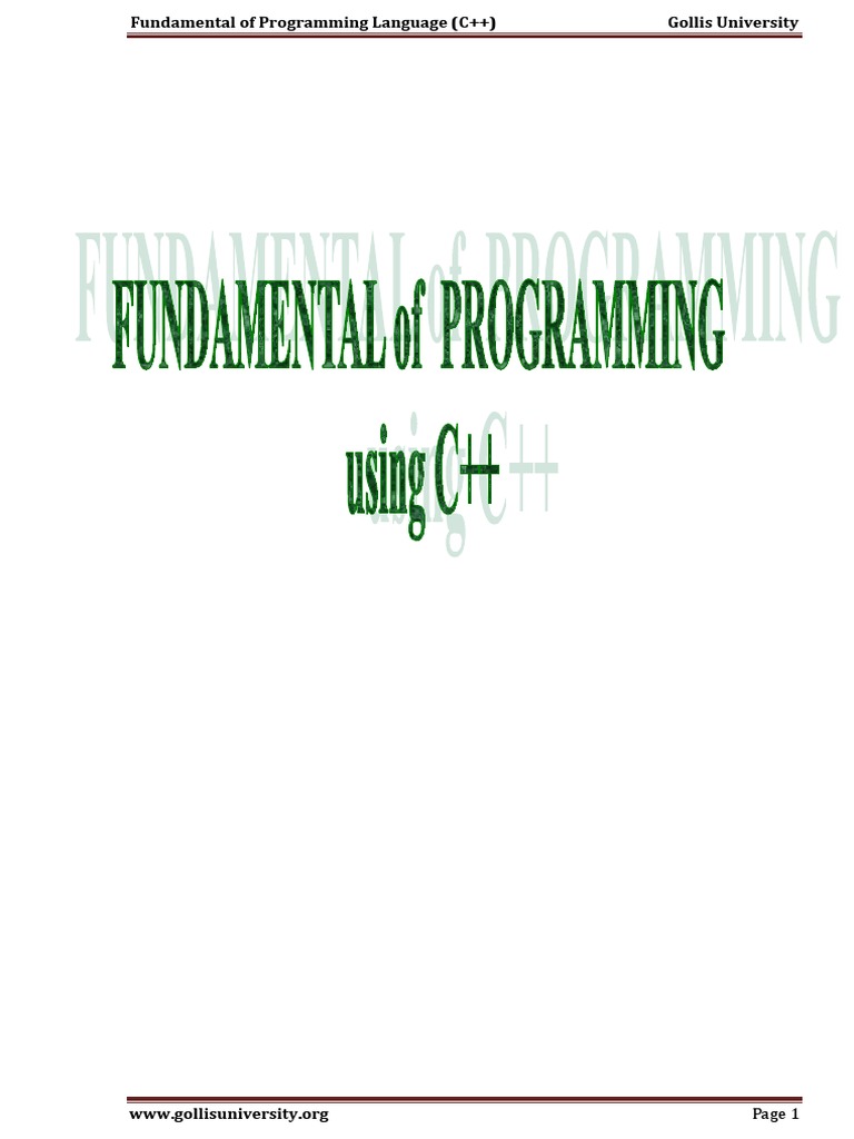 Fundamental of programming language using c pdf