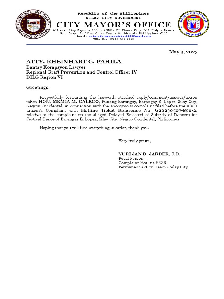 Hotline Ticket Reference No. G202305078902 PDF