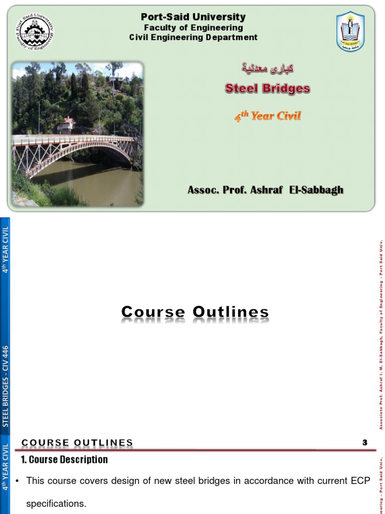 Steel Bridge Design Course Outline | PDF | Bridge | Truss