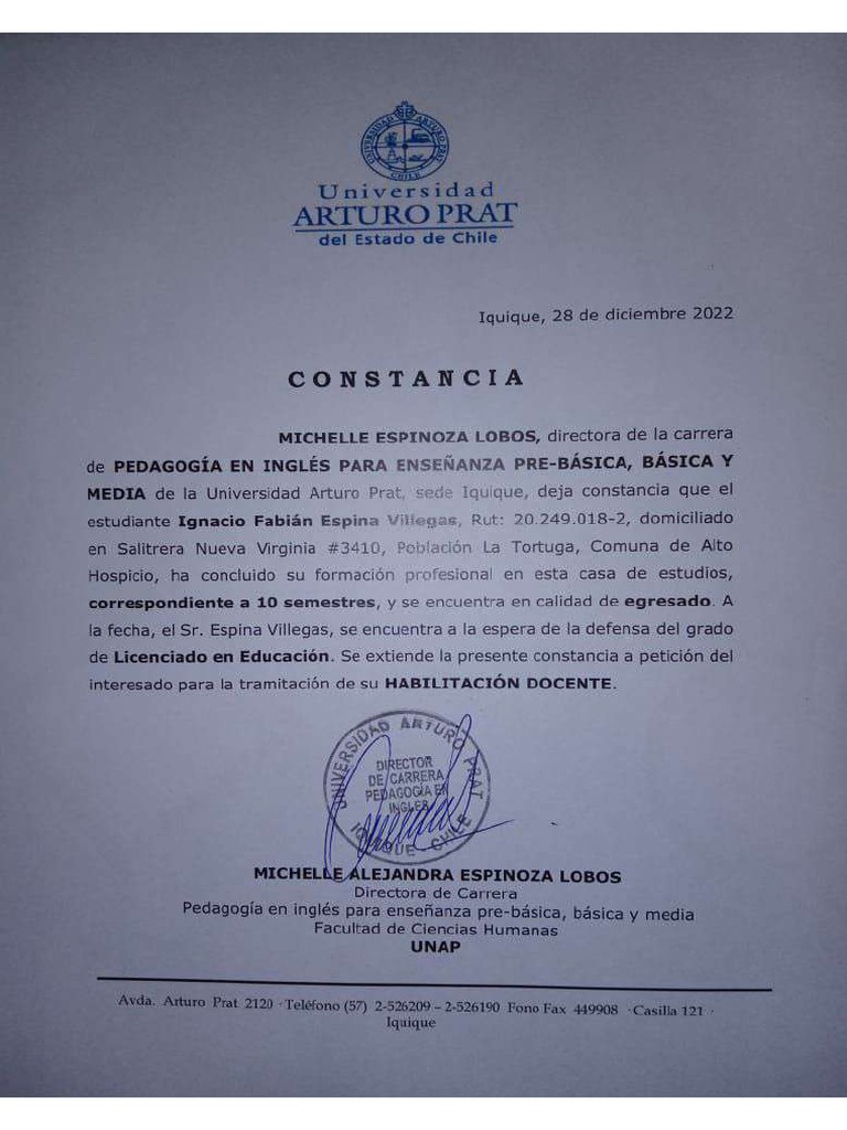 Constancia De Forma Ejemplosejemplo De Cartage