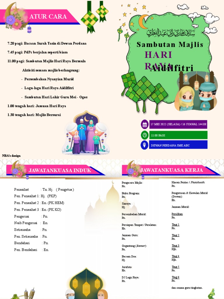 Buku Program Sambutan Hari Raya Aidilfitri 2022 - Cikgu Diana | PDF