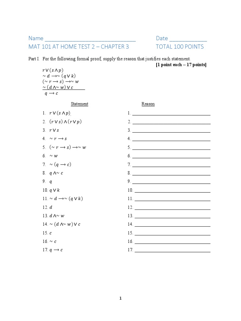 Mat 101 at Home Test 2 Chapter 3 Corrected | PDF