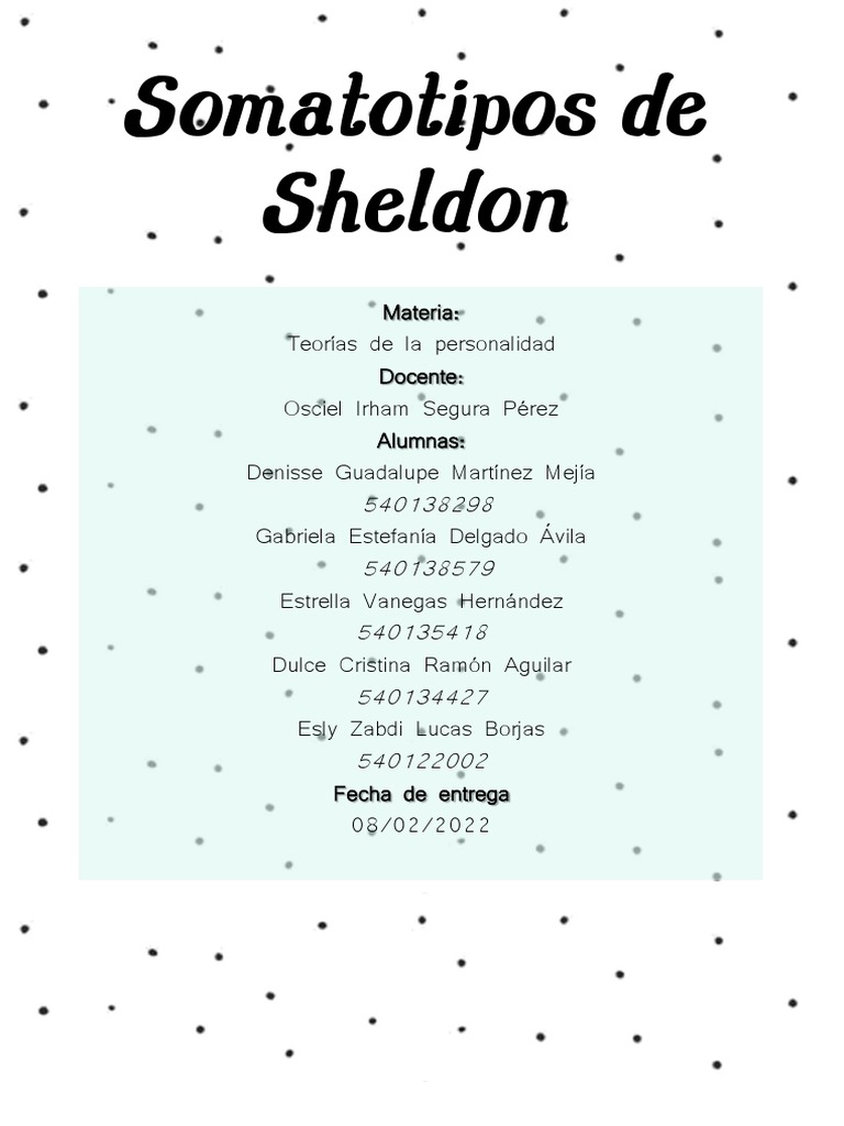 Somatotipos de Sheldon en la personalidad | PDF