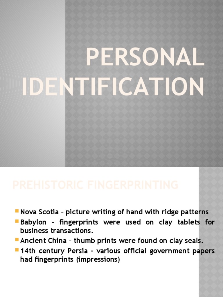 Fingerprint Identification PDF