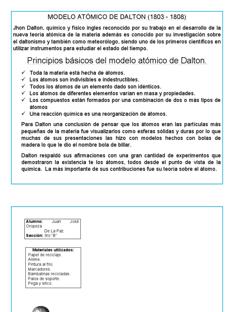 Maqueta del Modelo Atómico de Dalton | PDF