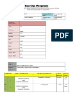 Exercise Program Template