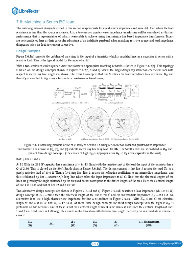 7.6 Matching A Series RC Load | PDF