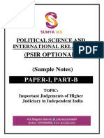 PSIR Paper 1 Part B - Important Judgements of Higher Judiciary in Independent India