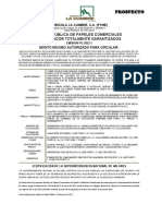 Prospecto de Papeles Comerciales Garantizados - AGRICOLA LA CUMBRE - PG-2022-I