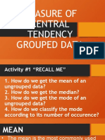 MEASURING CENTRAL TENDENCY IN GROUPED DATA