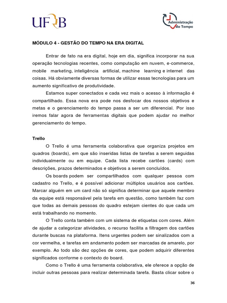 Módulo 4 - Gestão Do Tempo Na Era Digital | PDF