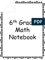 6th Grade Math Notebook