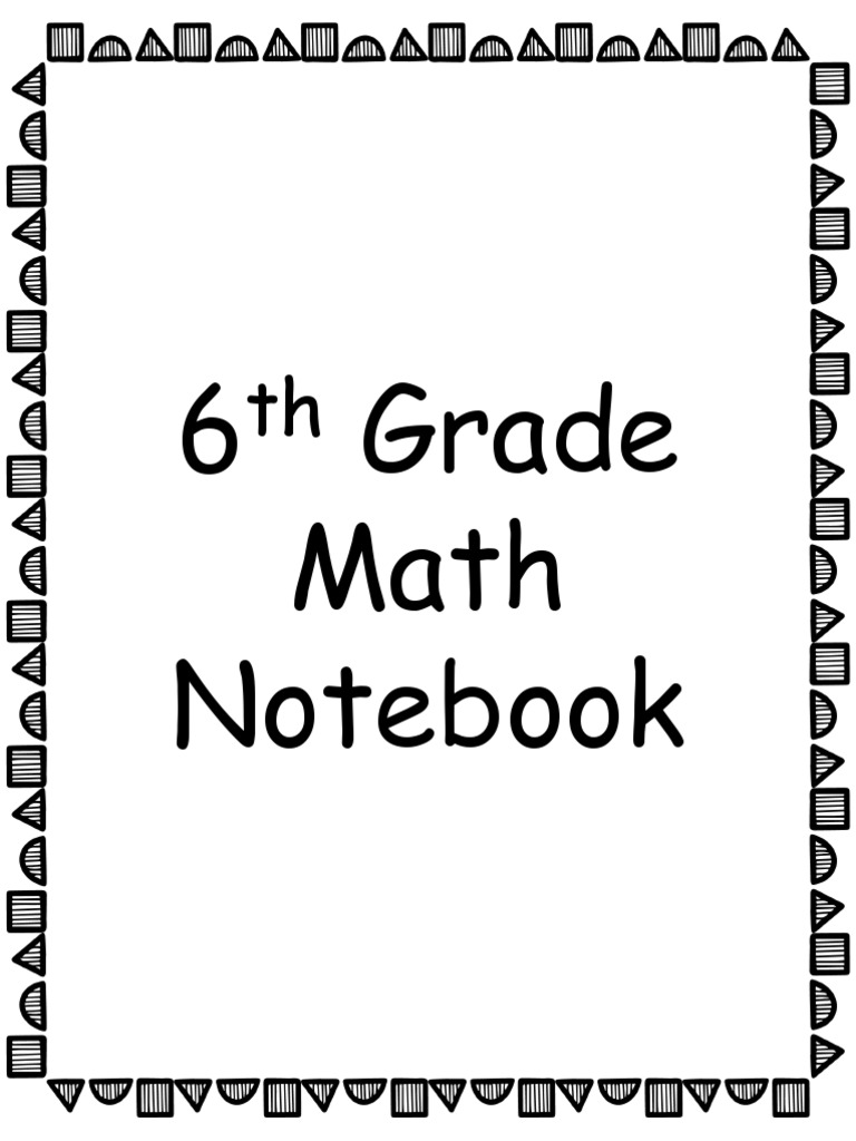 6th grade math notebook pdf mathematics elementary mathematics