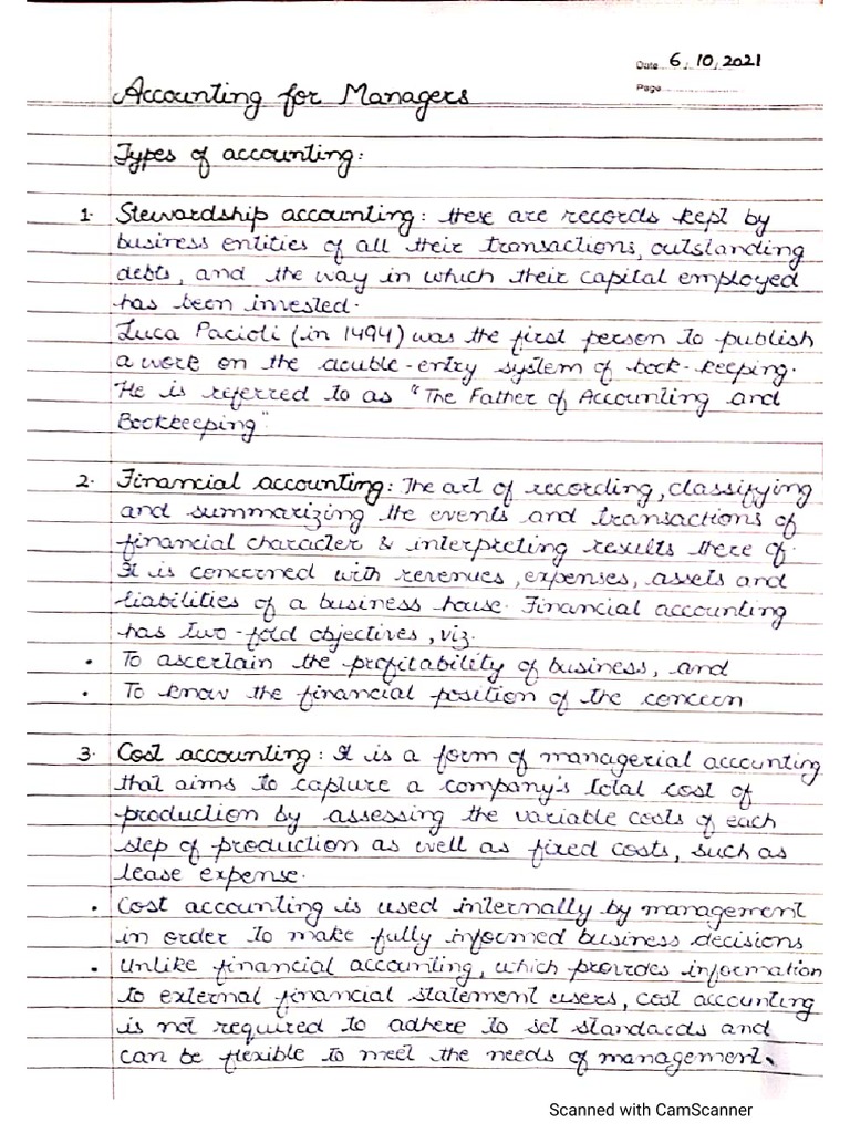 Accounting For Managers Pdf