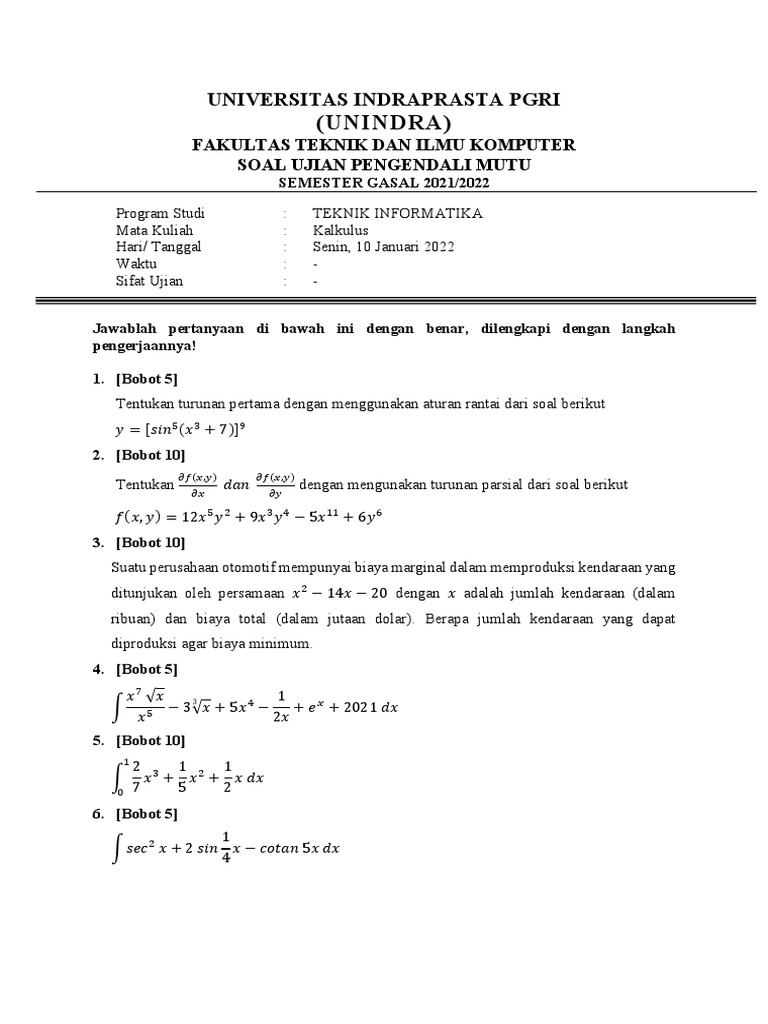 Upm Kalkulus Dasar Pdf