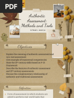 Authentic Assessment Methods and Tools