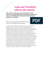 ARTICULO UNIDAD 2 La Escuela de Frankfurt y La Cultura de Masas