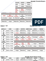 HORARIOS DE ESPACIOS CURRICULARES 1° A 7°