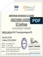 Certificate For TIWARI HARSH RAJESHKUMR For - Machine Learning