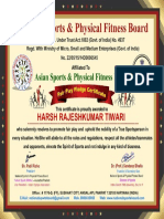 Pledge Certificate - National Sports & Physical Fitness Board