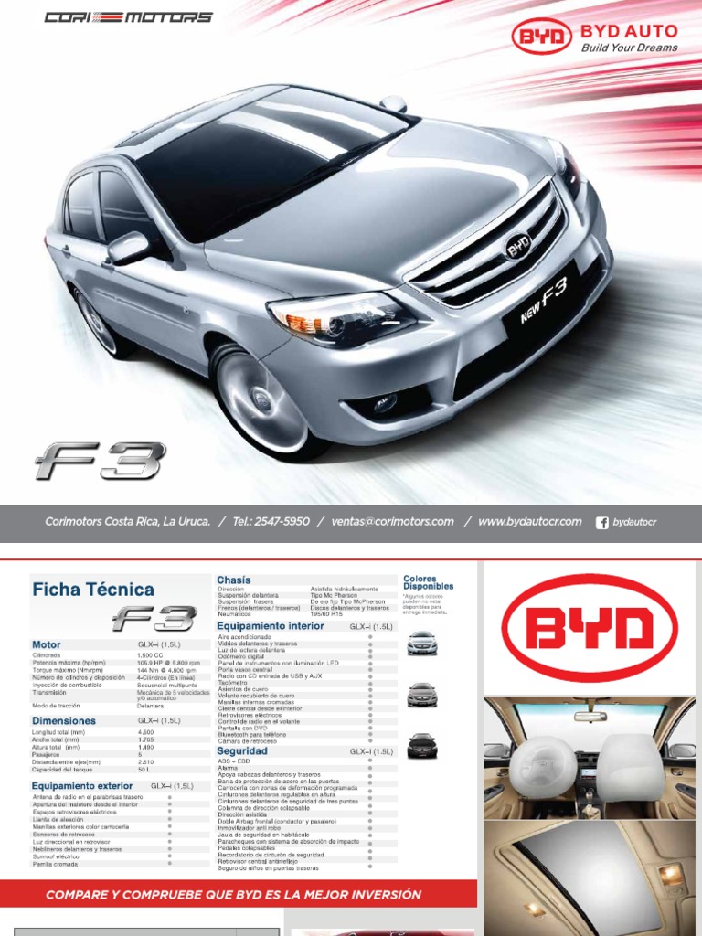 Ficha Técnica BYD F3 2015 | PDF