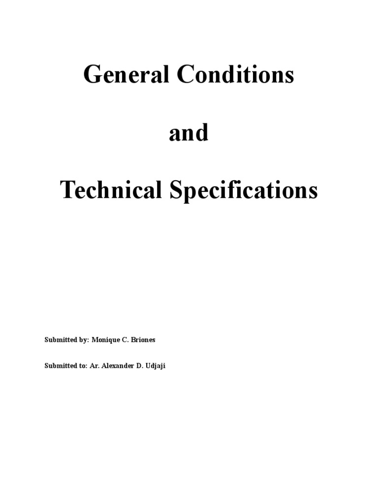 General Conditions and Technical Specs | PDF | Concrete | Specification ...