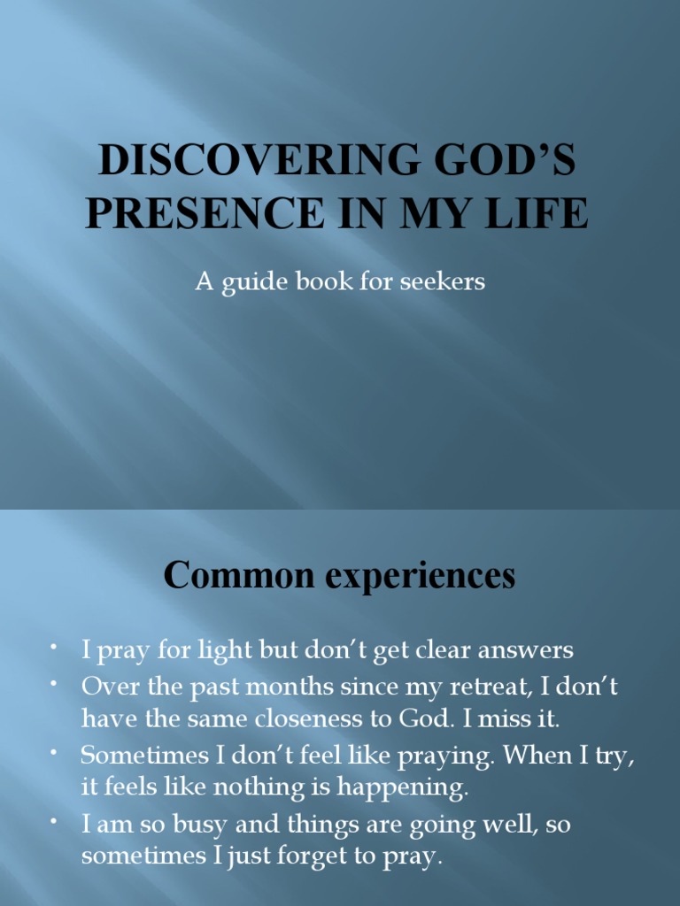 Discovering God S Presence In My Life Pdf