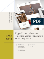 Digital Luxury Services Tradition Versus Innovation in Luxury Fashion