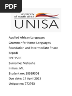 Sepedi Language Learning Guide | PDF | Linguistics