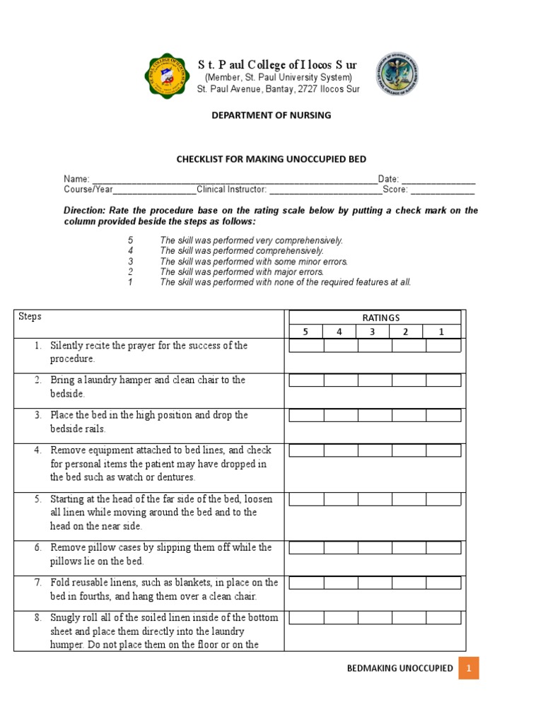 Unoccupied Bedmaking Pdf Bed Home