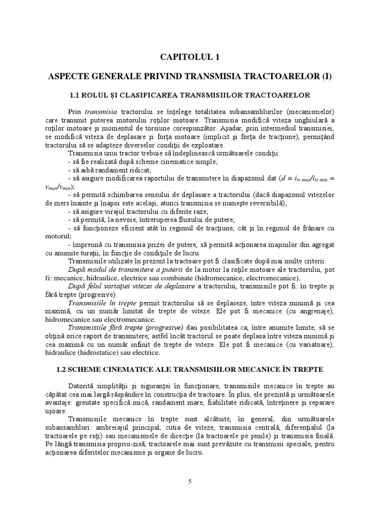 CURS Tractoare Unitbv | PDF