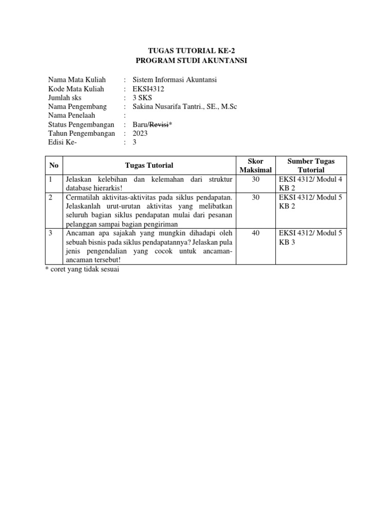 TUGAS 2 SISTEM INFORMASI AKUNTANSI | PDF