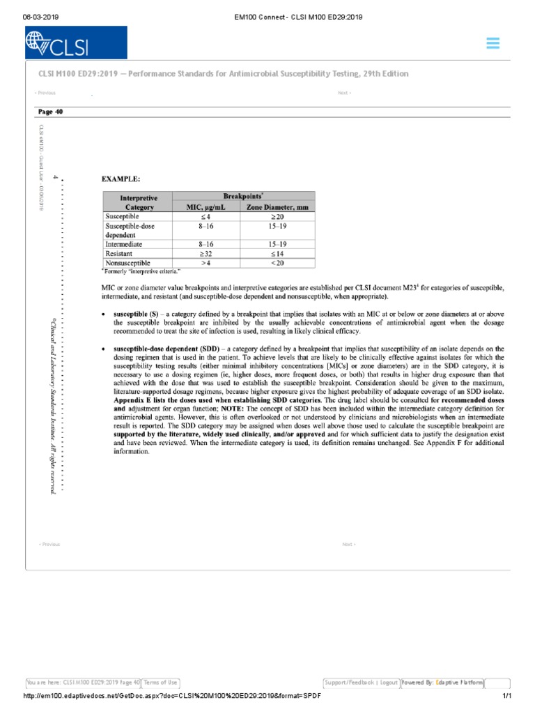 EM100 Connect - CLSI M100 ED29 - 2019 | PDF