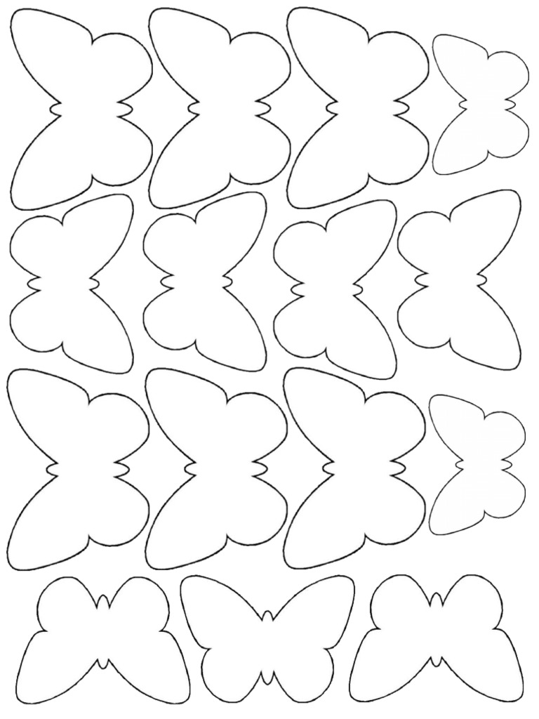 Mariposas, Siluetas para Imprimir | PDF, image size:768x1024